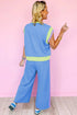 Color Block Detail Casual Two-piece Set